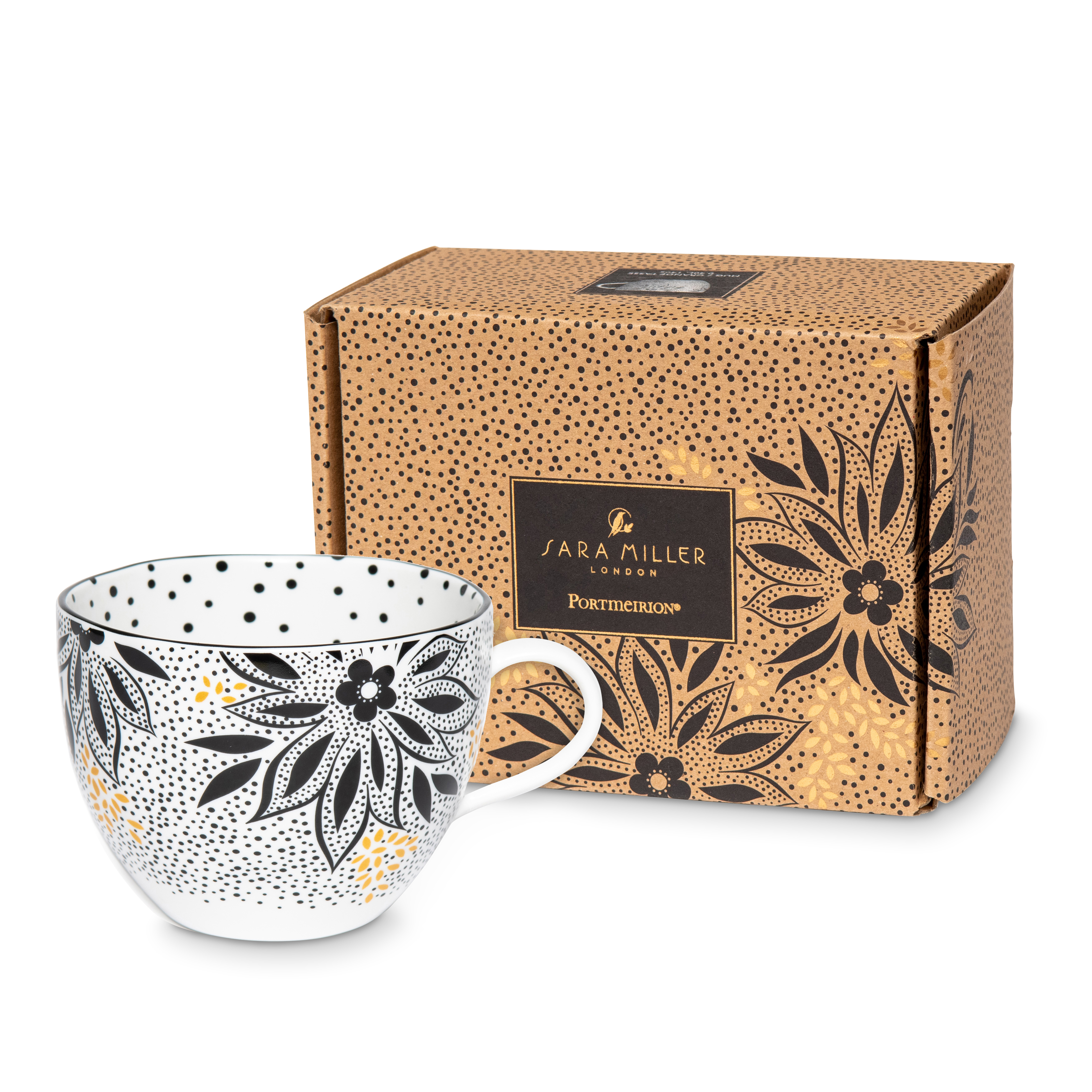 Sara Miller Artisanne Noir Mug, Lotus image number null